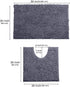 Bathroom Rugs Sets 2 Piece, Luxury Chenille Bath Mat Set, Soft Plush Anti-Slip Bath Rugs + U Shape Contoured Gray Bathroom Rugs.1'' Microfiber Shaggy Carpet, Super Absorbent, Dark Grey.