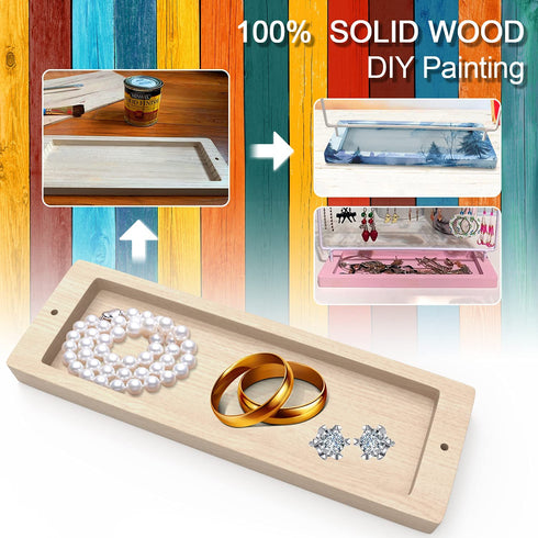 Earrings Organizer Jewelry Display Stand, 144 Holes Earring Holder Rack with Wooden Tray for Earrings Necklaces Bracelets and Rings Large Storage Earring Jewelry Display Tree as Women Girls Gift