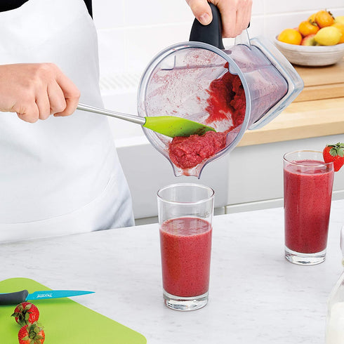 Tovolo Flex-Core Stainless Steel Narrow Handled Jar Scraper Spatula, Removable Head, Dishwasher Safe, Charcoal