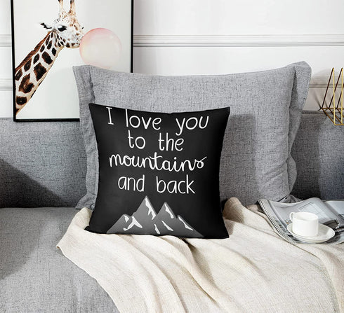 Emvency Throw Pillow Cover I Love You to The Mountains and Back Saying Decorative Pillow Case Home Decor Square 18 x 18 Inch Cushion Pillowcase