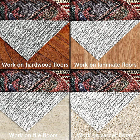 Aurrako Non Slip Rug Pads for Hardwood Floors,6x9 Ft Anti Slip Rug Pad Grippers for Any Hard Surface Floors,Anti Slip Skid Non Adhesive Rug Protector