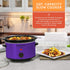 Elite Gourmet MST-275XP Electric Oval Slow Cooker, Adjustable Temp, Entrees, Sauces, Stews & Dips, Dishwasher Safe Glass Lid & Crock (2 Quart, Purple)