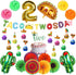 Ayamuba Taco Twosday Birthday Party Decorations - 2nd Fiesta Birthday Party with Fiesta Paper Fans, Taco Twosday Banner for 2nd Birthday Cinco De Mayo Mexican Fiesta Party Supplies