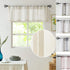 Central Park Black and White Kitchen Window Curtain Valance Vertical Stripe Sheer Boucle Linen Window Curtain, Living Room Decorative Rod Pocket (54" W x 15" L) Rustic Living Panels