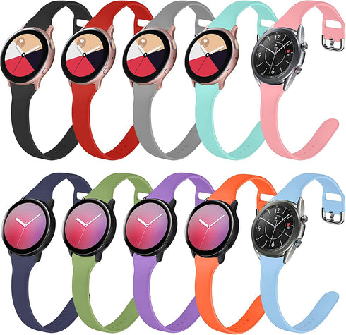 Compatible with Samsung Galaxy Watch 4 Band 44mm 40mm/Galaxy Watch 4 Classic 46mm 42mm Women Girls,Galaxy Watch Active 2 40mm 44mm,20mm Slim Smart Watch Bands for Galaxy Watch 3 41mm/Galaxy Watch 42mm