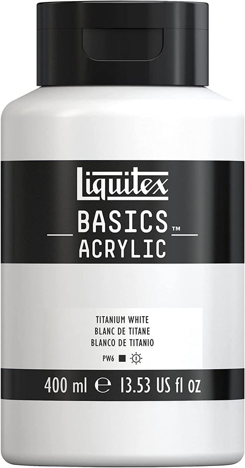 Liquitex 220727 Basics Acrylic Paint, 13.5-oz Bottle, Titanium White, 13 Fl