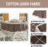 Bettery Heavy Weight Cotton Linen Tablecloth Lace Plaid Round Table Cloth for Kitchen Dining Room Tabletop Decoration, 48" - Round, Coffee