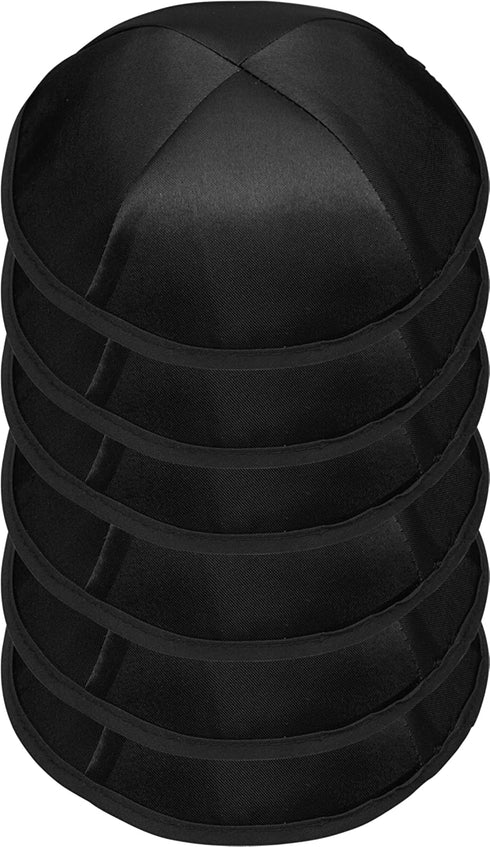 A&M Mezuzot Modern Satin Kippah for Men Yarmulke Cap Jewish Yamaka Hat Kippot Yarmulka Set of 6