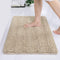 Grandaily Chenille Striped Bathroom Rug Mat, Extra Thick and Absorbent Bath Rugs, Non-Slip Soft Plush Shaggy Bath Carpet, Machine Wash Dry, Bath Mats for Bathroom, 17x24, Beige