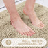 Grandaily Chenille Striped Bathroom Rug Mat, Extra Thick and Absorbent Bath Rugs, Non-Slip Soft Plush Shaggy Bath Carpet, Machine Wash Dry, Bath Mats for Bathroom, 17x24, Beige