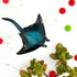 Christmas Ornaments - Home Decor - Hand-Painted Blue Manta Ray - Bathroom Decorations, Stocking Stuffers, Scuba Lovers and Ocean