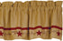 Primitive Star Vine Cotton Burlap Country Valance