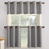 No. 918 Montego Grommet Textured Kitchen Curtain Tier Pair, 56" x 36", Nickel Gray