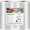 Geniusidea 8''x50' Vacuum Sealer Bags for Food Saver (2 PACK), Commercial Grade Food Saver Vacuum Sealer Bags Rolls for Meal Prep or Sous Vide, BPA Free, Microwave & Freezer Safe, Heavy-Duty, 100ft Total