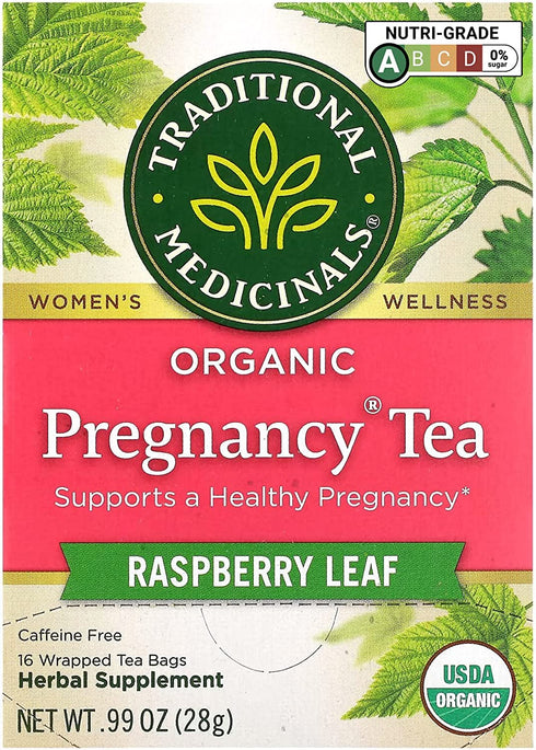 Traditional Medicinals Organic Pregnancy Tea Raspberry Leaf Herbal Tea, Supports Healthy Pregnancy, (Pack of 1) - 16 Tea Bags