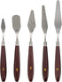 U.S. Art Supply 5-Piece Stainless Steel Palette Knife Set - Flexible Spatula Painting Knives for Color Mixing, Spreading, Applying Oil & Acrylic Paint on Canvases, Cake Icing, 3D Printer Removal Tool