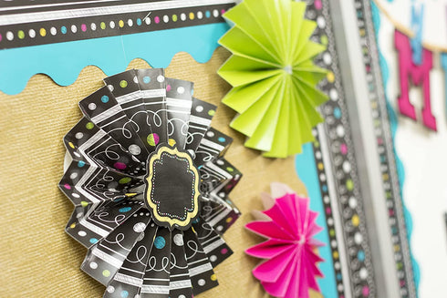 Chalkboard Brights Hanging Paper Fans