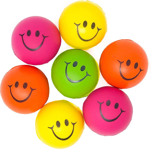 24 Pack Smile Face Stress Balls - Squeeze Ball Squishies Toy (2 DZ)