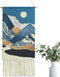 Alynsehom Woven Wall Hanging Macrame Moon Tapestry Blue Boho Wall Art Decor Chic Home Bohemian Tapestries Sun Mountain Cloud Aztec Apartment Dorm Room Backdrop Decoration