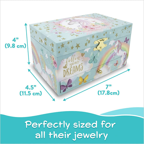The Memory Building Company Unicorn Jewelry Box for Girls & Boys - Musical Girls Jewelry Organizer Box - Granddaughter Gifts for 8-Year-Old Girls