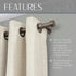 Elrene Home Fashions Serena Single Curtain Rod for Curtains and Drapery with Contemporary Cap Finials, 1-Inch Diameter, 48" - 86" Adjustable Rod, Polished Nickel