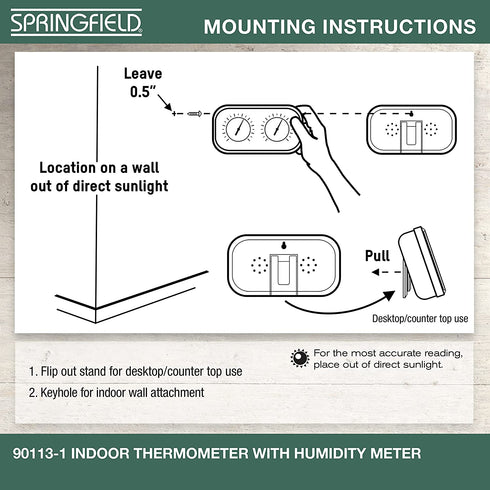 Springfield Color Track Humidity Meter and Thermometer