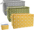 3Pcs Large Rectangular Canvas Storage Basket, MOTASOM Foldable Toy Organizer Bins with Handles, Waterproof Clothes Storage Box for Nursery Home Closet Office Organization, Shelf & Toy Basket (L)