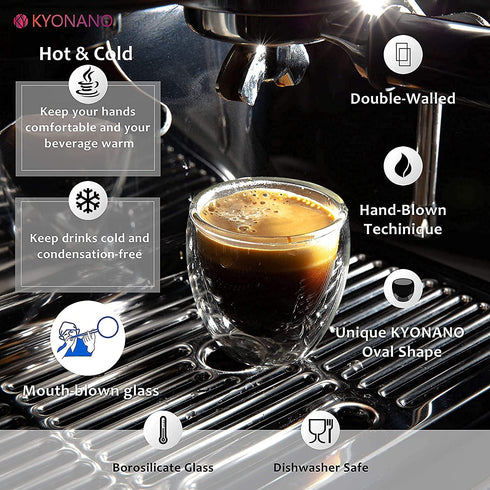 Milk Frothing Pitcher 900ml 32oz Steaming Pitchers Stainless Steel Milk Coffee Cappuccino Latte Art Barista Milk Jug Cup with Insulated Glasses Espresso Mug, 2 Spoon