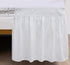Biscaynebay Wrap Around Bed Skirts for Twin & Twin XL Beds with Extra Long Drop of 25 Inches, White Elastic Dust Ruffles Easy Fit Wrinkle & Fade Resistant Silky Luxurious Fabric Solid Machine Washable