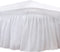 Biscaynebay Wrap Around Bed Skirts for Twin & Twin XL Beds with Extra Long Drop of 25 Inches, White Elastic Dust Ruffles Easy Fit Wrinkle & Fade Resistant Silky Luxurious Fabric Solid Machine Washable