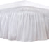 Biscaynebay Wrap Around Bed Skirts for Twin & Twin XL Beds with Extra Long Drop of 25 Inches, White Elastic Dust Ruffles Easy Fit Wrinkle & Fade Resistant Silky Luxurious Fabric Solid Machine Washable
