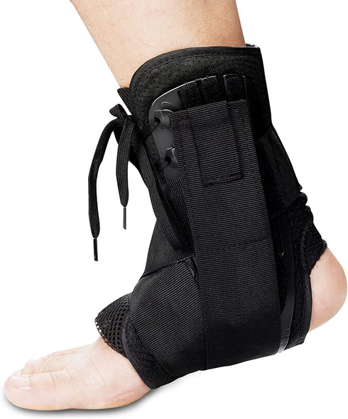 CURECARE Lace Up Ankle Brace for Women, 2022 New Upgraded Ankle Stabilizer Brace with Adjustable Ankle Wrap, Ankle Support for Men, Sprained Ankle, Injury Recovery, Achilles Tendonitis (Small)