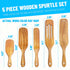 CHINOSA 5 Piece Wooden Spurtle Set - Acacia Wooden Utensils Set For Cooking - Heat Resistant Wooden Spoon Set - Kitchen Spoons for Cooking in Non Stick Cookware Pots and Pans