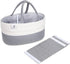 KiddyCare Baby Diaper Caddy Organizer - Stylish Rope Nursery Storage Bin 100% Cotton Canvas Portable Storage Caddy Basket for Changing Table & Car - Diaper Organizer for Baby Girl & Baby Boy (Gray Regular)