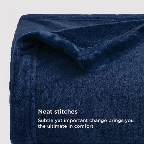 Bedsure Fleece Blanket Twin Blanket Navy Blue - 300GSM Soft Lightweight Plush Cozy Twin Blankets for Bed, Sofa, Couch, Travel, Camping, 60x80 inches