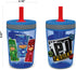 Zak Designs Kelso Tumbler 2pc Set, Leak-Proof Screw-On Lid with Straw Made of Durable Plastic and Silicone, Perfect Bundle for Kids, 15 oz, PJ Masks Catboy Owlette Gekko