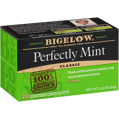 Bigelow Perfectly Mint Black Tea, Caffeinated, 20 Total Tea Bags