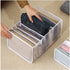 Clothes Organizer, Washable Wardrobe Clothes Organizer,Jeans Compartment Storage Box,Foldable Closet Drawer Organizer Clothes Drawer Mesh Separation Box (2 X jeans with 7 Grids-Large, White)
