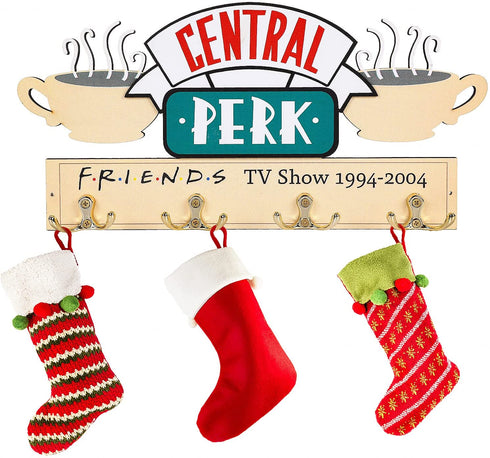 HYC Friends TV Show Merchandise Friends Central Perk Coffee Sign-Decorative Coat Rack for Wall Mount.