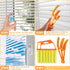 4 Pieces Window Venetian Blind Cleaner Tools 2 Pieces Window Blind Duster Brush and 2 Pieces 7 Finger Duster Brush for Window Air Conditioner Duster Dirt Cleaner (Yellow, Orange)