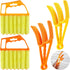 4 Pieces Window Venetian Blind Cleaner Tools 2 Pieces Window Blind Duster Brush and 2 Pieces 7 Finger Duster Brush for Window Air Conditioner Duster Dirt Cleaner (Yellow, Orange)