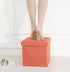 NISUNS OT01 Linen Folding Storage Ottoman Cube Footrest Seat, 12 X 12 X 12 Inches (Linen Orange)