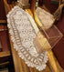 Janef White Handmade Crochet Cotton Table Runner Lace Doilies Doily Oval Dresser Scarves,16 by 35 Inches.