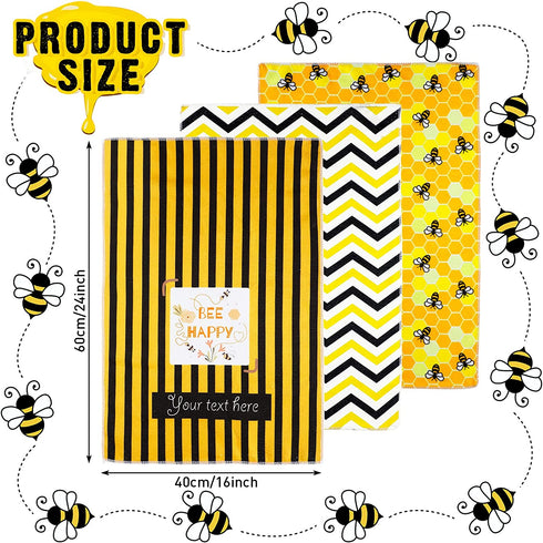 6 Pieces Bee Theme Kitchen Tea Towels Home Stylish Dish Towel Farmhouse Theme Animal Kitchen Bar Towels Honeycomb Kitchen Tea Towels, Bee Kitchen Decor 16 Inches x 24 Inches, Set of 6