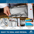 ProPremium 50 Mylar Bags 1 QUART - Thick 7.4 Mil - 7"x10" Airtight Vacuum Sealing Sealable Mylar Bags for Long Term Food Storage - Odor Free Heat Resistant - Light and Moisture Proof Fresh Saver Packs