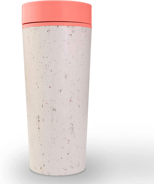 Circular & Co. Travel Mug (16oz) - The World's First Reusable Mug Made from Recycled Coffee Cups, 100% Leak-Proof, Sustainable & Insulated, Sunset Coral