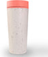 Circular & Co. Travel Mug (16oz) - The World's First Reusable Mug Made from Recycled Coffee Cups, 100% Leak-Proof, Sustainable & Insulated, Sunset Coral
