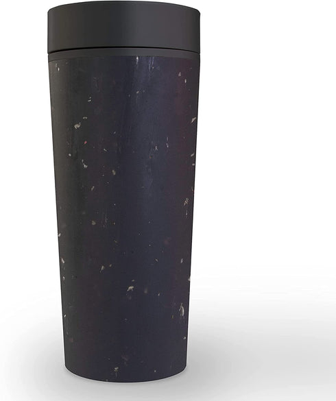 Circular & Co. Travel Mug (16oz) - The World's First Reusable Mug Made from Recycled Coffee Cups, 100% Leak-Proof, Sustainable & Insulated, Black on Cosmic Black
