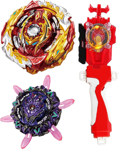 2-Piece Gyros(B-169 B-172) + 1-Piece Sparking String Launcher Battle Bey Burst Set, Battling Tops, Stickers & Launchers Set, Boys Kids Birthday Party Idea 505