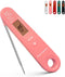 Smart Guesser Digital Meat Thermometer with Backlight for Kitchen Cooking-Instant Read Food Thermometer for Meat, Deep Frying, Baking,Grilling BBQ-Pink, (UIE-OT-104)